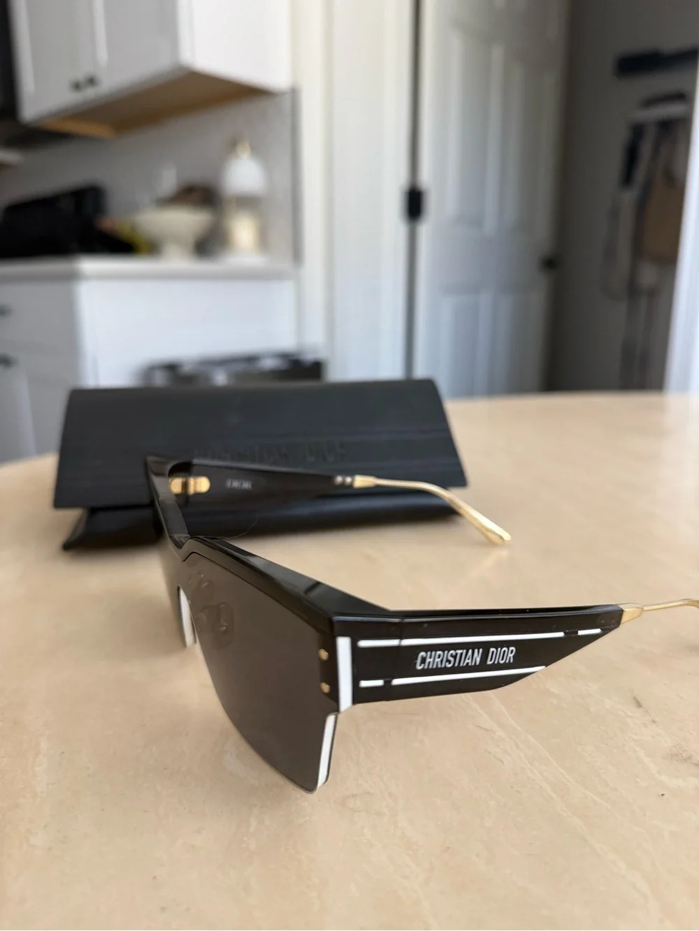 Dior Women’s DiorClub Black & White Sunglasses - Modern Shield Style